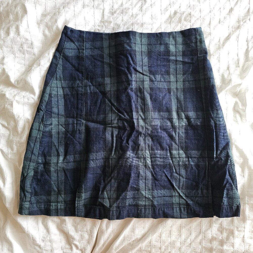 Brandy Melville John Galt Mini Skirt - Green/Blue Check - One Size